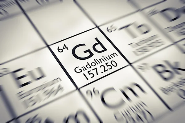 Focus on rare earth Gadolinium Chemical Element — Stock Photo, Image