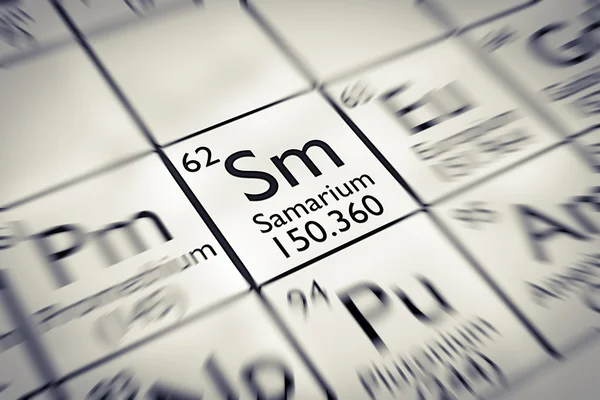 Focus on rare earth Samarium Chemical Element — Stock Photo, Image