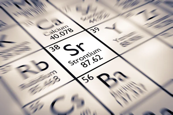 Foco no elemento químico de estrôncio — Fotografia de Stock