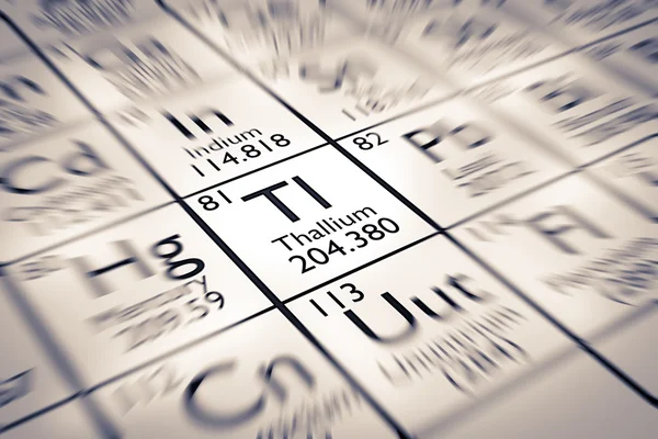 Konzentration auf das chemische Element Thallium — Stockfoto