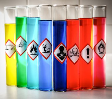 Aligned Chemical Danger pictograms - Serious Health Hazard clipart