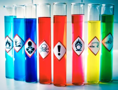 Aligned Chemical Danger pictograms - Health Hazard clipart