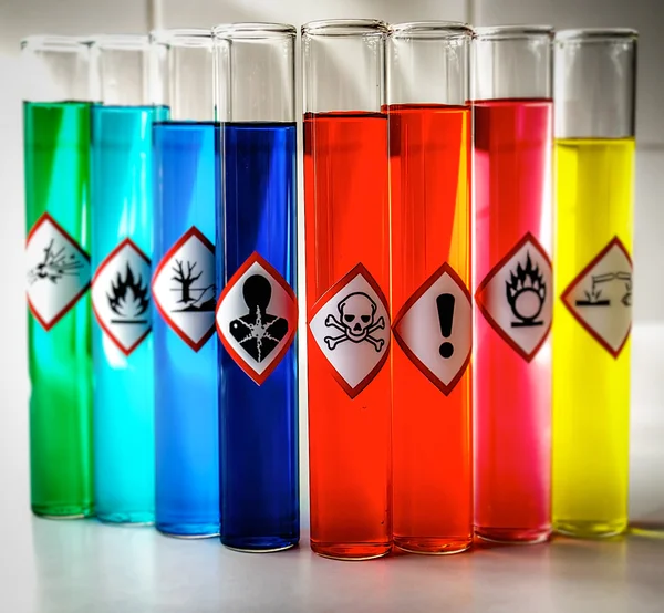 Aligned Chemical Danger pictograms - Toxic — Stock Photo, Image