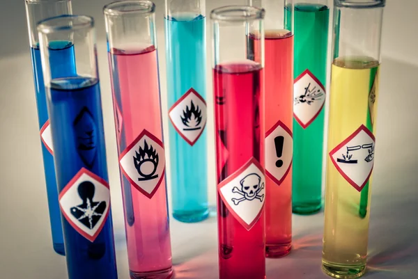 Desaturated kimyasal tehlike sembolleri — Stok fotoğraf