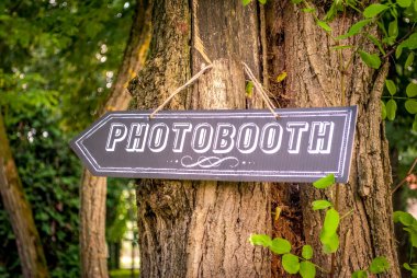 Photobooth direction at a wedding clipart