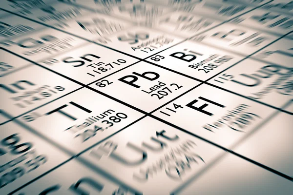 Focus on lead chemical element — Stock Photo, Image