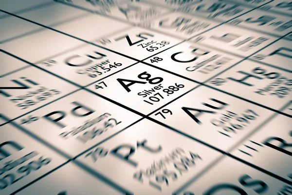 Focus on Silver chemical element — Stock Photo, Image