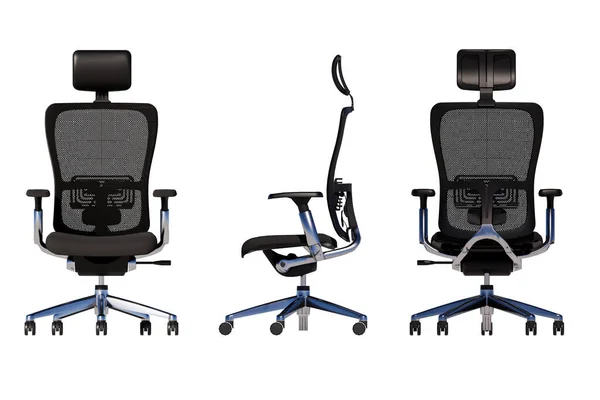 Parlak siyah ergonomik ofis koltuğu, solunabilir ağ arkası, ayarlanabilir başlık ve sağlam metal tabanlı, konfor ve modern çalışma alanı işlevselliği için tasarlanmış..