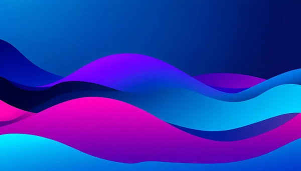 Pürüzsüz, akıcı ve dinamik derinliğe sahip modern bir soyut arka plan. Dalgalar, dijital tasarım, teknoloji arkaplan ve çağdaş sanat kavramları için ideal derin mavi, cyan, mor ve morumsu neon gradyanlarıyla renklenmiştir.