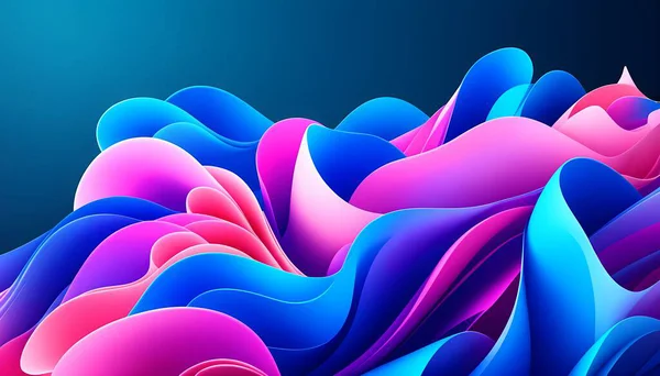 Dalgalanan, yontulmuş akışkan dalgaların oluşturduğu soyut bir 3D canlandırma. Yüzey pembe, koyu mavi ve dijital estetiğin canlı bir gradyan karışımını sergiliyor. Modern duvar kağıdı, teknoloji ve sanat geçmişi için mükemmel.