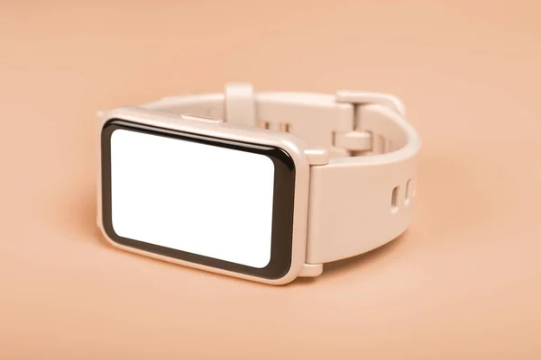 Mockup Fitness Smart Watch Blank White Screen Close Fitness Watch — Stock Photo, Image