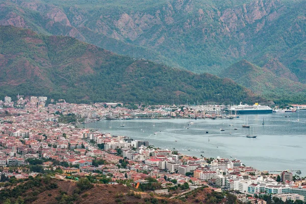 Letecký Výhled Marmariský Záliv Letecký Pohled Turunc Bay Marmaris Turecko — Stock fotografie