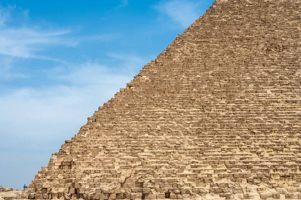 Gezichten Van Grote Piramide Egypte Gizza Metselwerk Van Grote Egyptische — Stockfoto