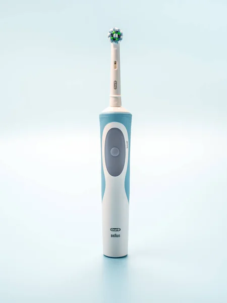 Russia Moscow July 2021 Braun Oral Toothbrush Head Cross Action — Stock Photo, Image