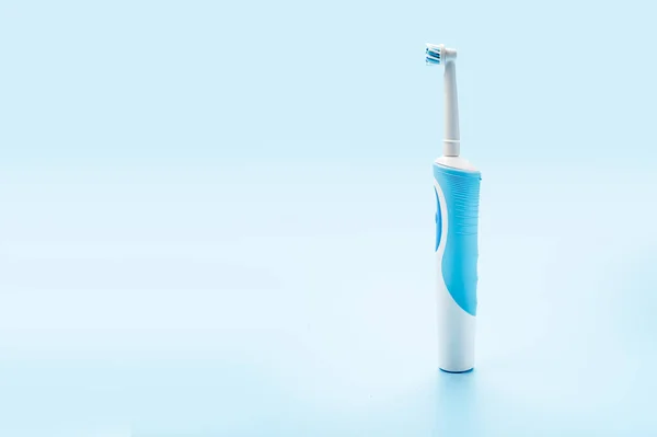 Modern Electric Toothbrush Blue Background Dental Care Tools Concept Good — Stock Photo, Image