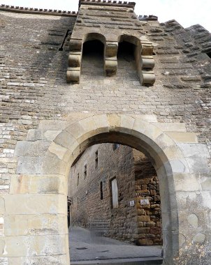 Aude Gate, Carcassonne Kalesi, Aude Bölgesi Occitania - Fransa
