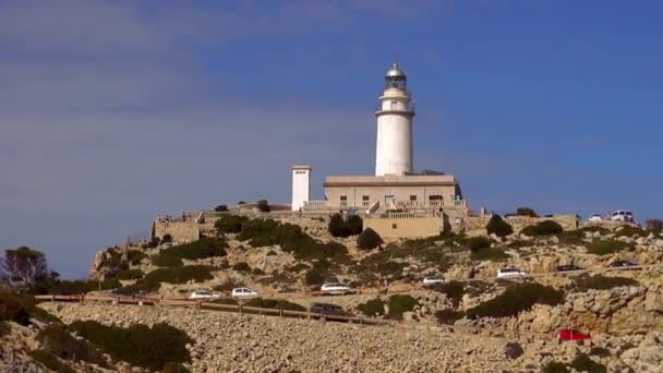 Fyren vid Cap Formentor Mallorca — Stockvideo