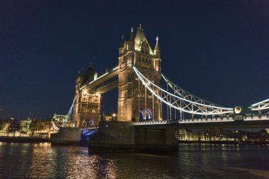 Tower Bridge London over River Thames - beautiful night view clipart