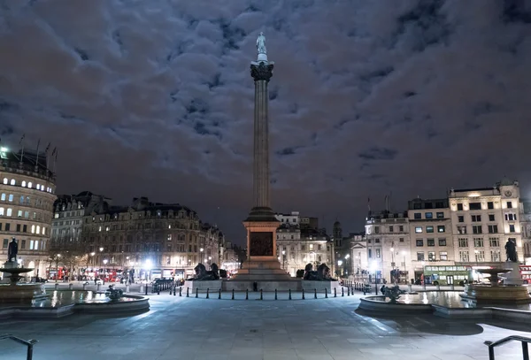 Trafalgar Square Londra di notte — Foto Stock