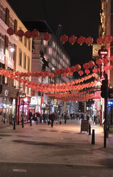 Londres Chinatown à noite LONDRES, INGLÊS - FEVEREIRO 22, 2016 — Fotografia de Stock