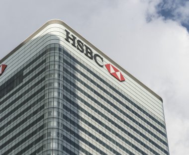 HSBC Building at Canary Wharf - LONDON/ENGLAND  FEBRUARY 23, 2016 clipart