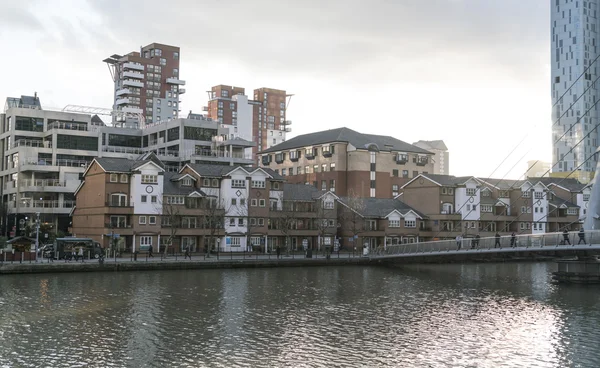 Moderní čtvrti Canary Wharf - Londýn/Anglie 23 únor 2016 — Stock fotografie