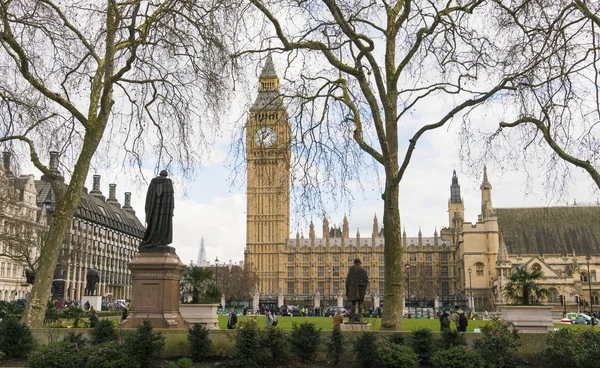 Praça do Parlamento e Casas do Parlamento Big Ben LONDON, ENGLA — Fotografia de Stock