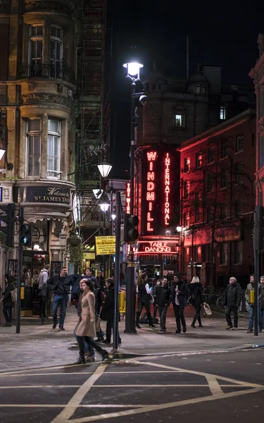 Famous Windmill Table Dance Bar at London West End - Soho LONDON, ENGLAND - FEBRUARY 22, 2016 — Stock Photo, Image