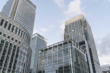 Modern etkileyici Canary Wharf finans merkezi - Londra/İngiltere 23 Şubat 2016