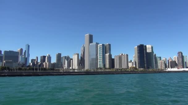 Gran vista de Chicago Skyline por día — Vídeo de stock