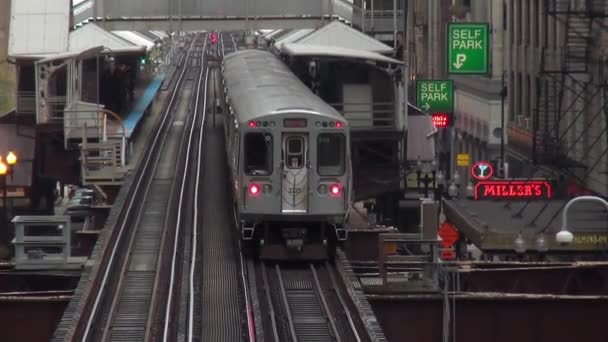 Tren del metro de Chicago — Vídeos de Stock