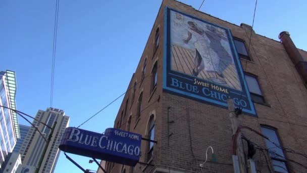 Clube famoso Azul Chicago — Vídeo de Stock