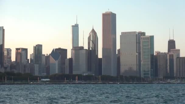 Chicago Skyline naplementekor — Stock videók