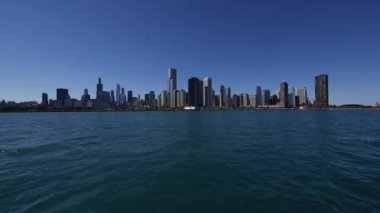 Geniş açı Chicago manzarası muhteşem manzarası