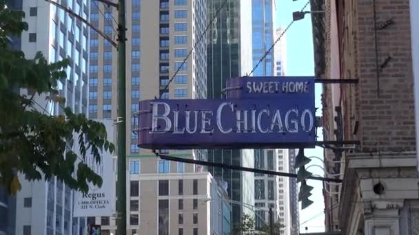 Berömda Club blå Chicago — Stockvideo