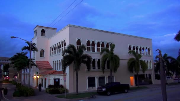 Beautiful building in Miami spanish style — Stock Video