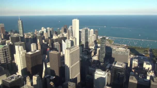 Небоскребы Чикаго с высоты птичьего полета — стоковое видео