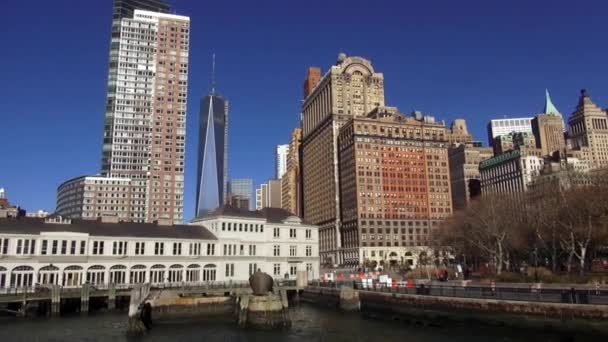 Manhattan centrum Battery Park — Stockvideo