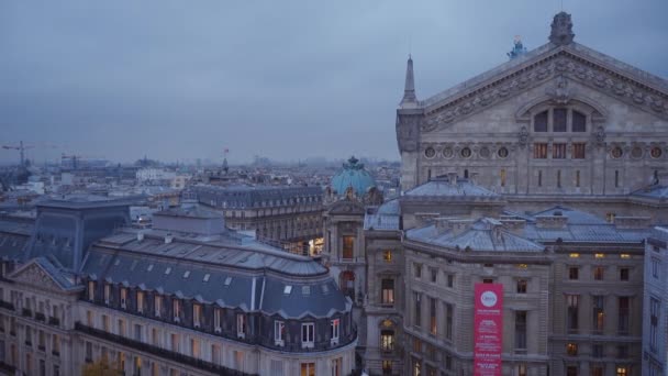 La ópera en París vista de la azotea — Vídeos de Stock