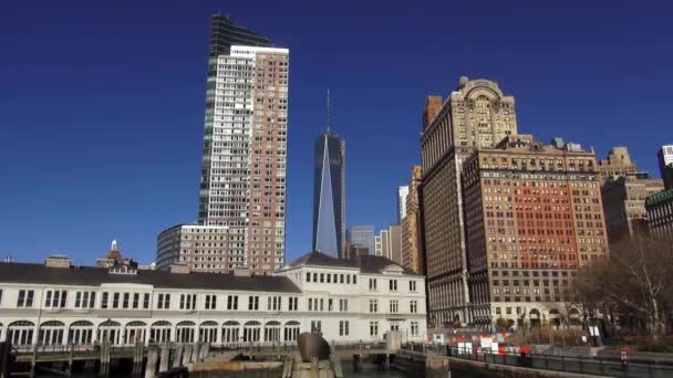 Pier A e World Trade Center Manhattan — Vídeo de Stock