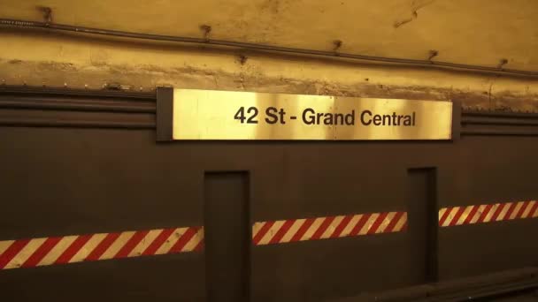 Estación de metro 42 Street Grand Central — Vídeo de stock