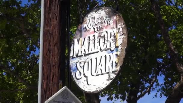 Знак Меллорі площі Кі-Уест — стокове відео