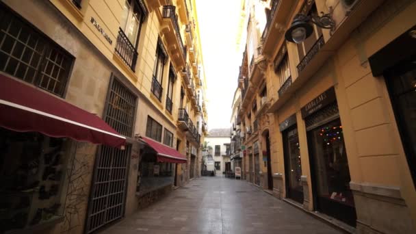 Alley in Malaga's city center — Stock Video