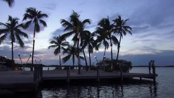 Romantisk dröm stranden på kvällen som paradis — Stockvideo