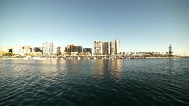 Malaga liman alanı görünümünden deniz