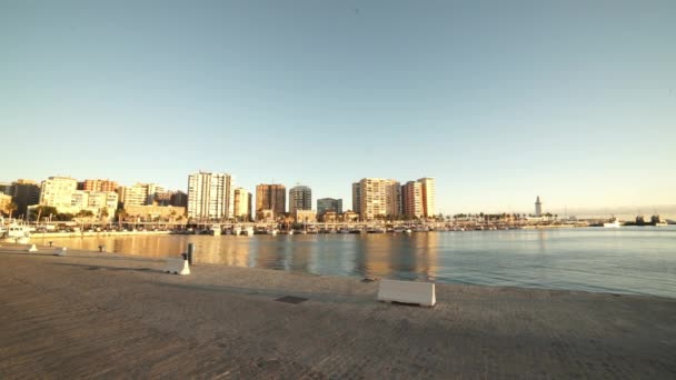 O belo porto de Málaga — Vídeo de Stock