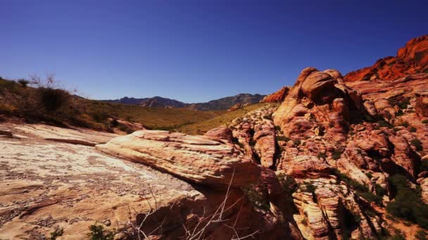 Ευρεία γωνία πυροβολισμό του Red Rock Canyon - Λας Βέγκας, Νεβάδα/ΗΠΑ — Αρχείο Βίντεο