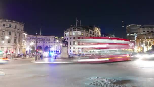 서커스에서 트라팔가 광장 런던 Charing 십자가-시간 경과 촬영 — 비디오