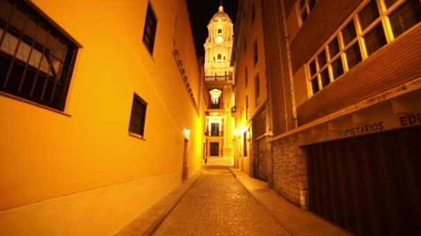 Callejuela vacía en el centro de Málaga — Vídeo de stock