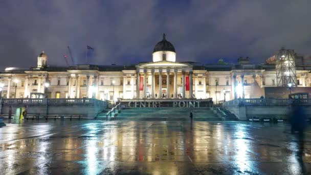 A Trafalgar tér - idő telik el a National Gallery, London lövés — Stock videók